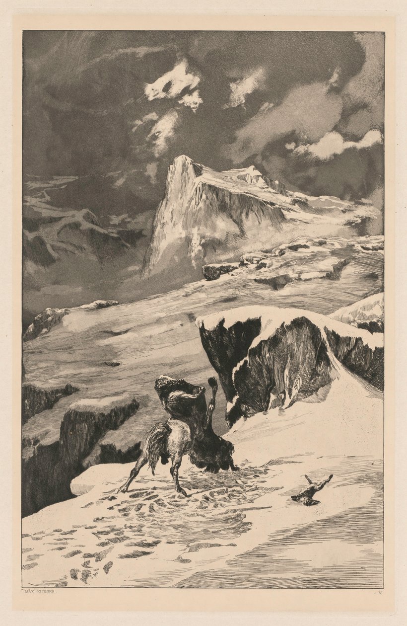Intermezzo: Strijdende Centauren Opus IV, 4, 1881 door Max Klinger