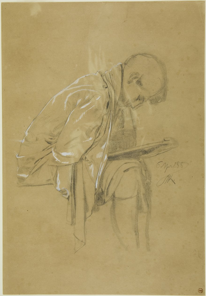 De kroniekschrijver (recto en verso) door Max Klinger