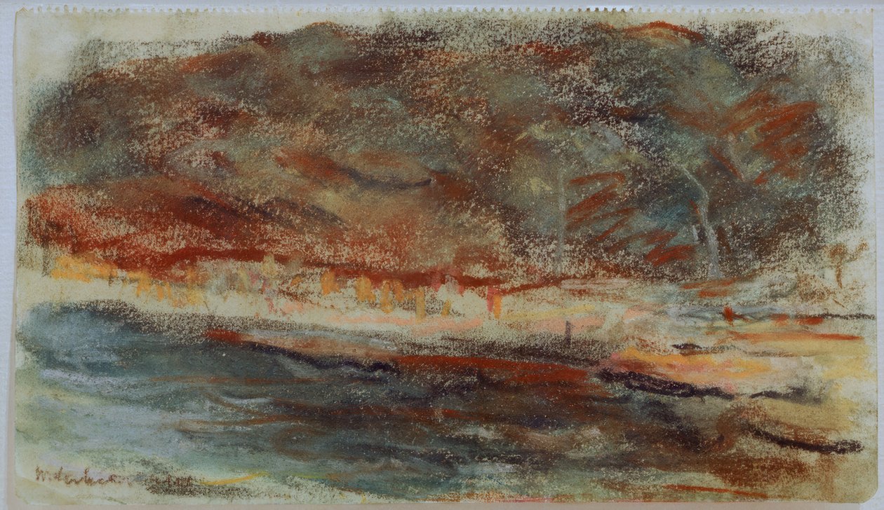 Avondlandschap in Hamburg door Max Liebermann