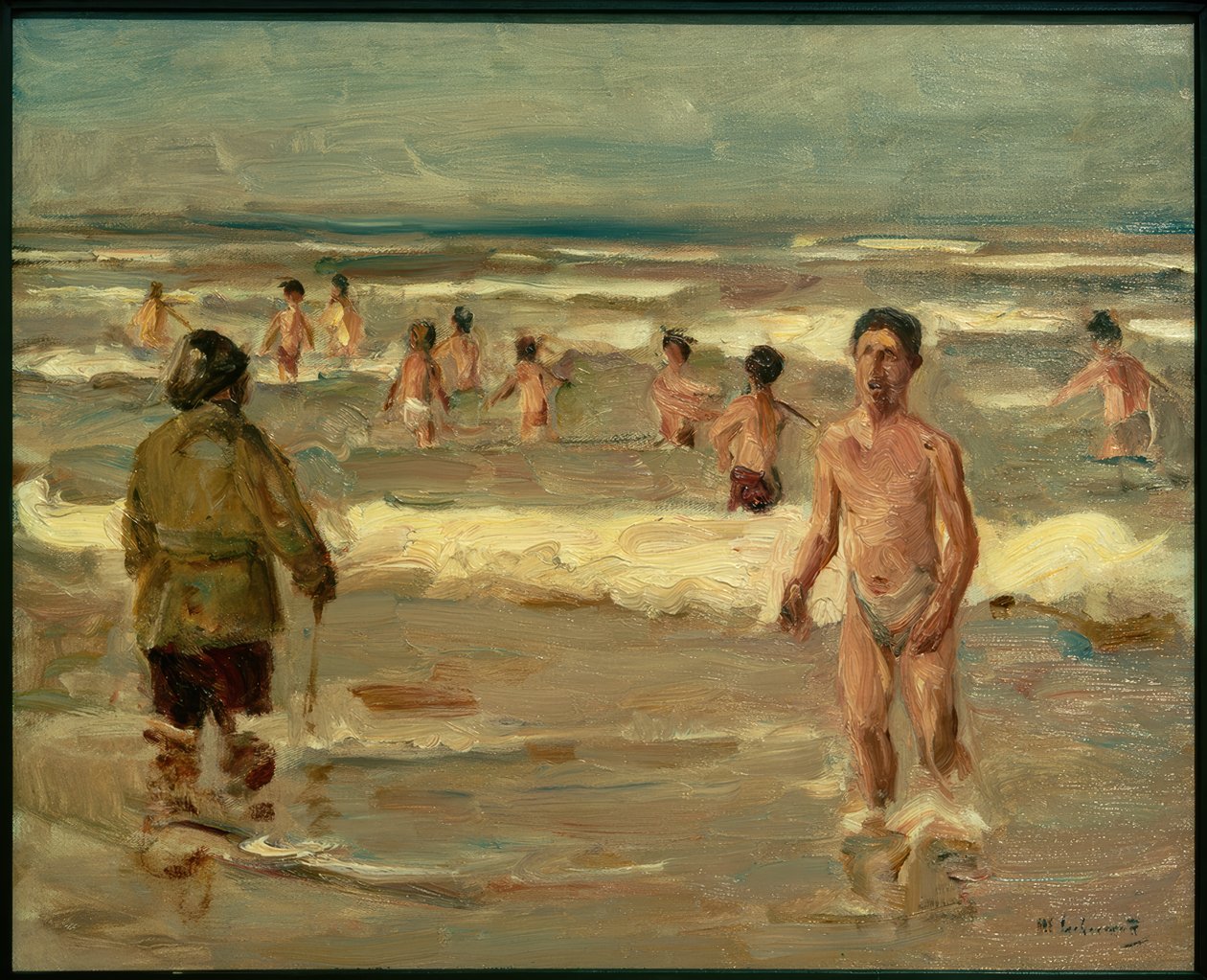 Badende jongens in de zee door Max Liebermann