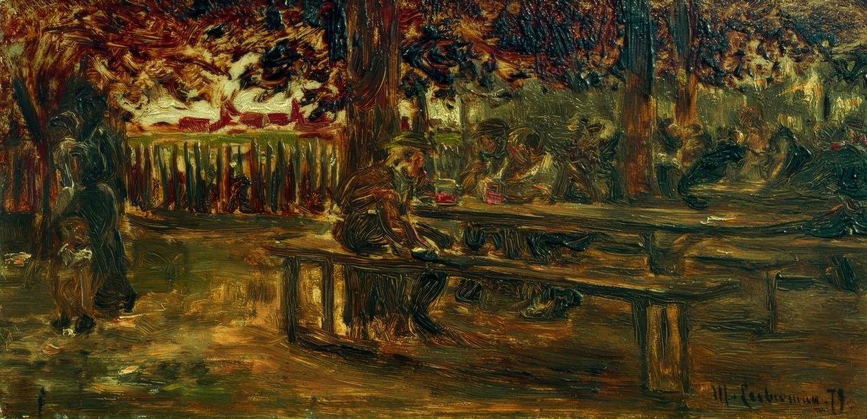 Biergarten in Etzenhausen door Max Liebermann