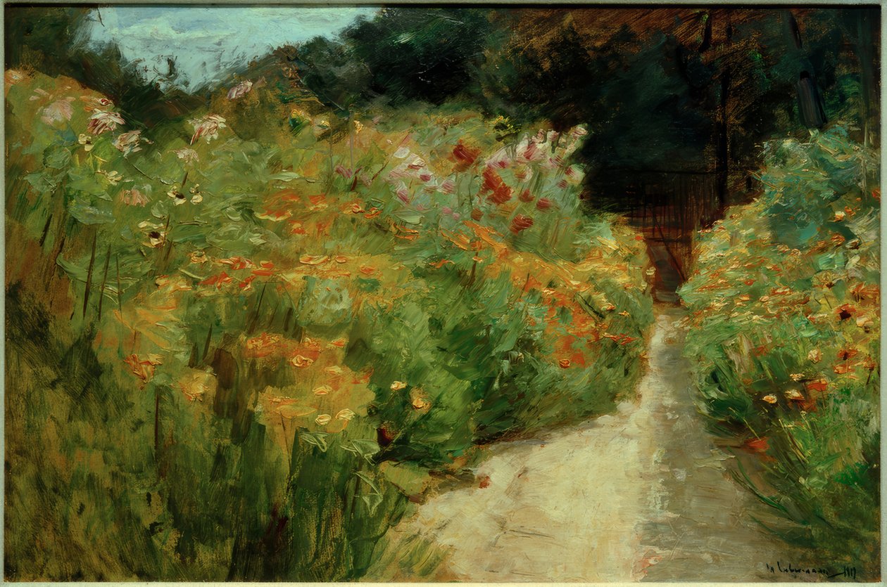 Bloemenstruiken in de Wannseetuin door Max Liebermann