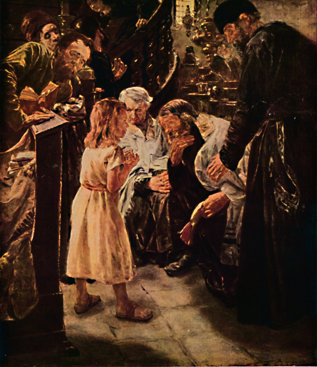 Christus in de Tempel, 1879, 1914 door Max Liebermann
