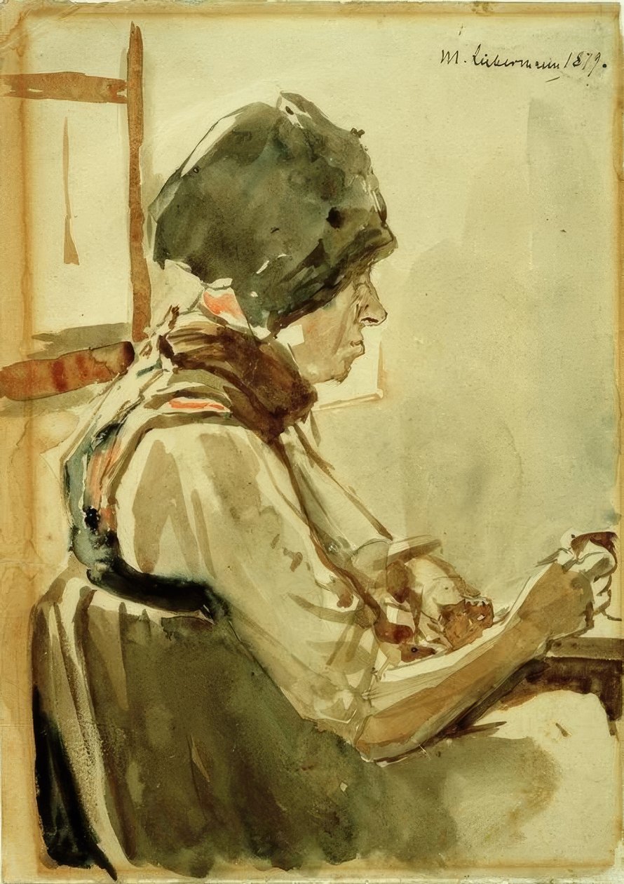 Vrouw uit Dachau door Max Liebermann