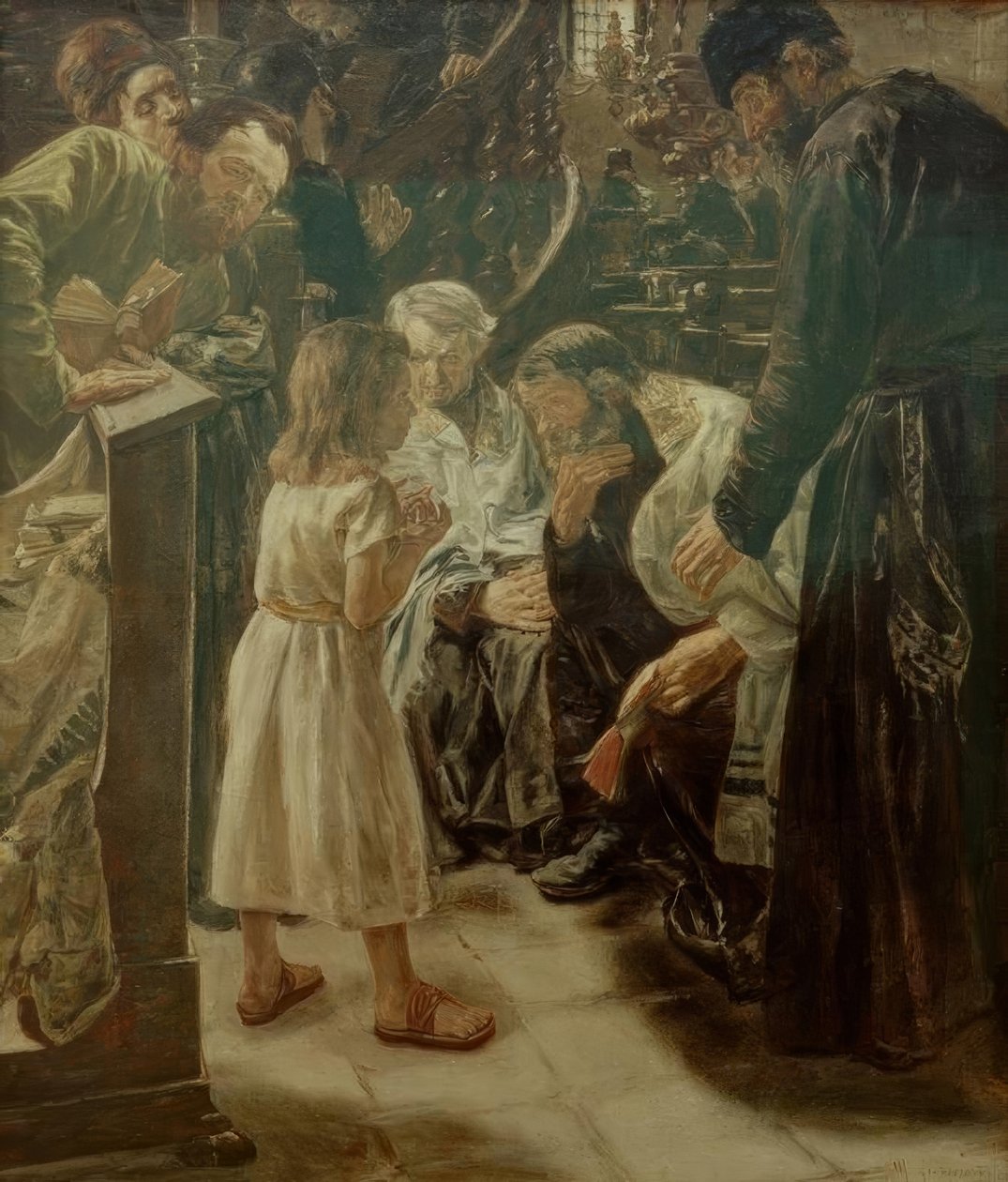 De twaalfjarige Jezus in de tempel door Max Liebermann