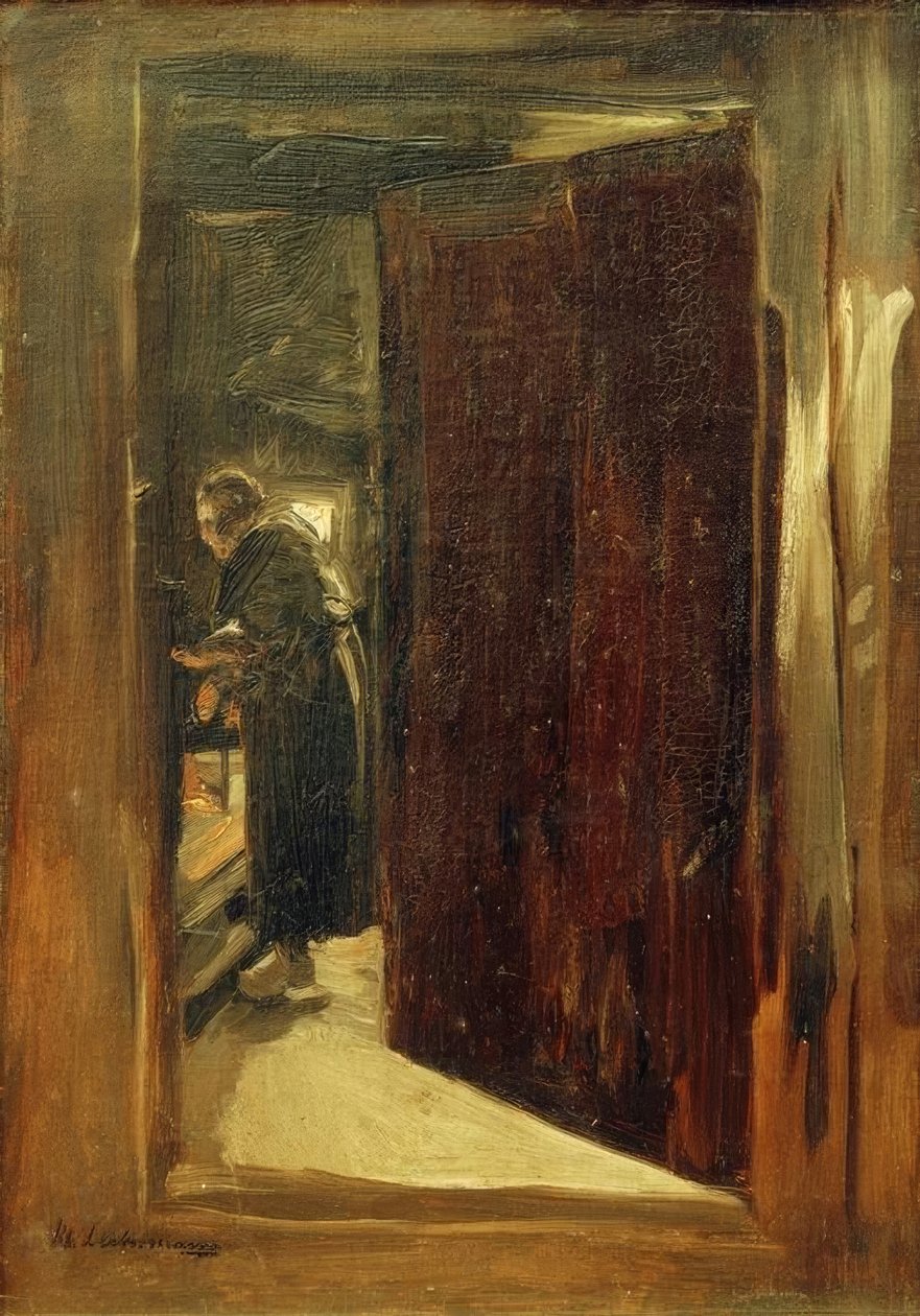 Vrouw in de keuken – Doorkijk door Max Liebermann