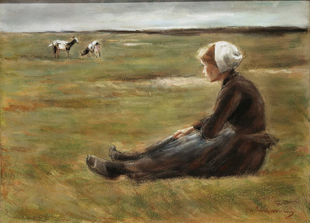 In het veld, ca. 1890 door Max Liebermann