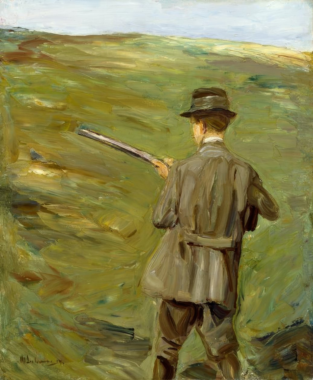 Jagers in de duinen door Max Liebermann