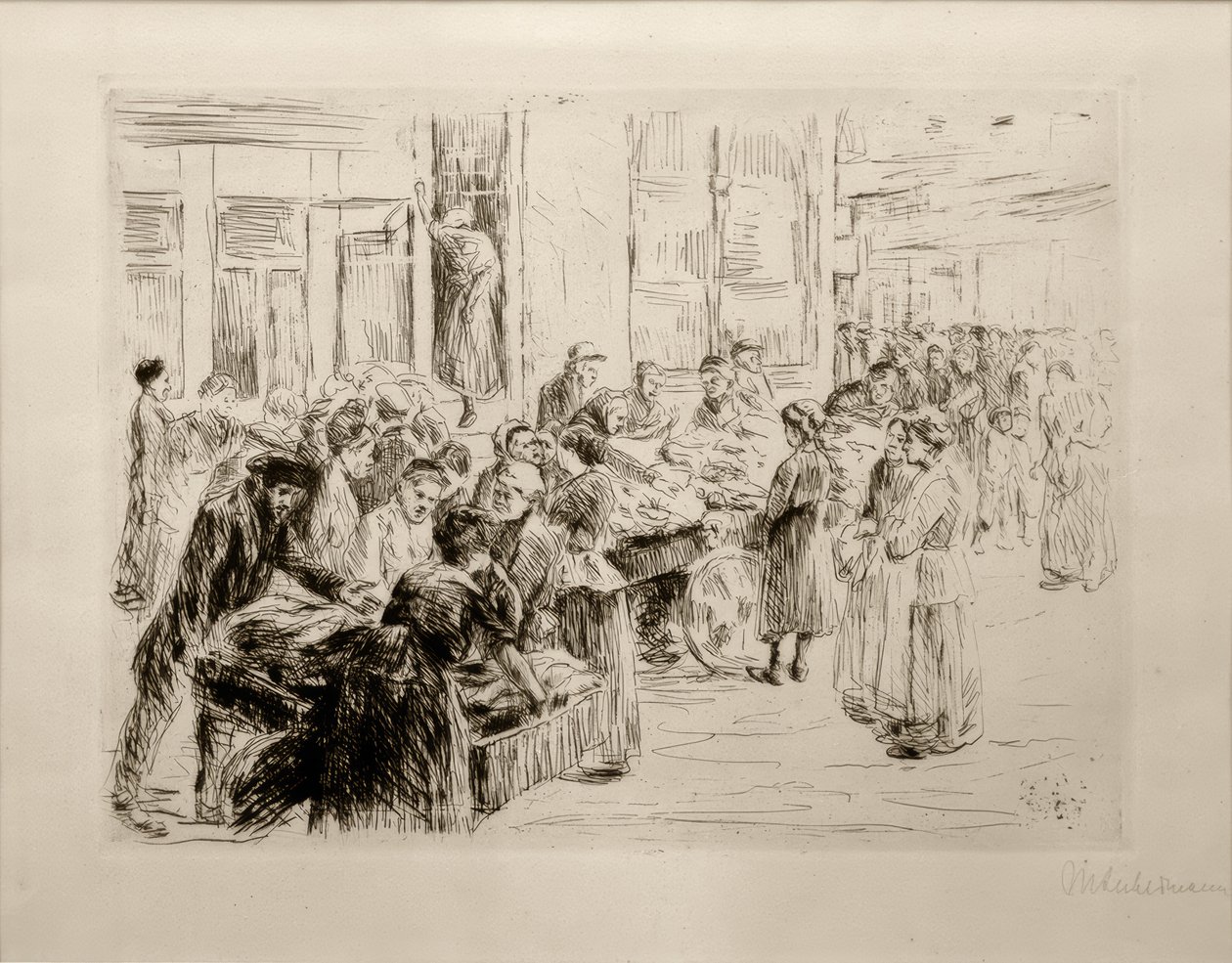 M. Liebermann, Uit de Jodenwijk in Amsterdam, karrenhandel door Max Liebermann