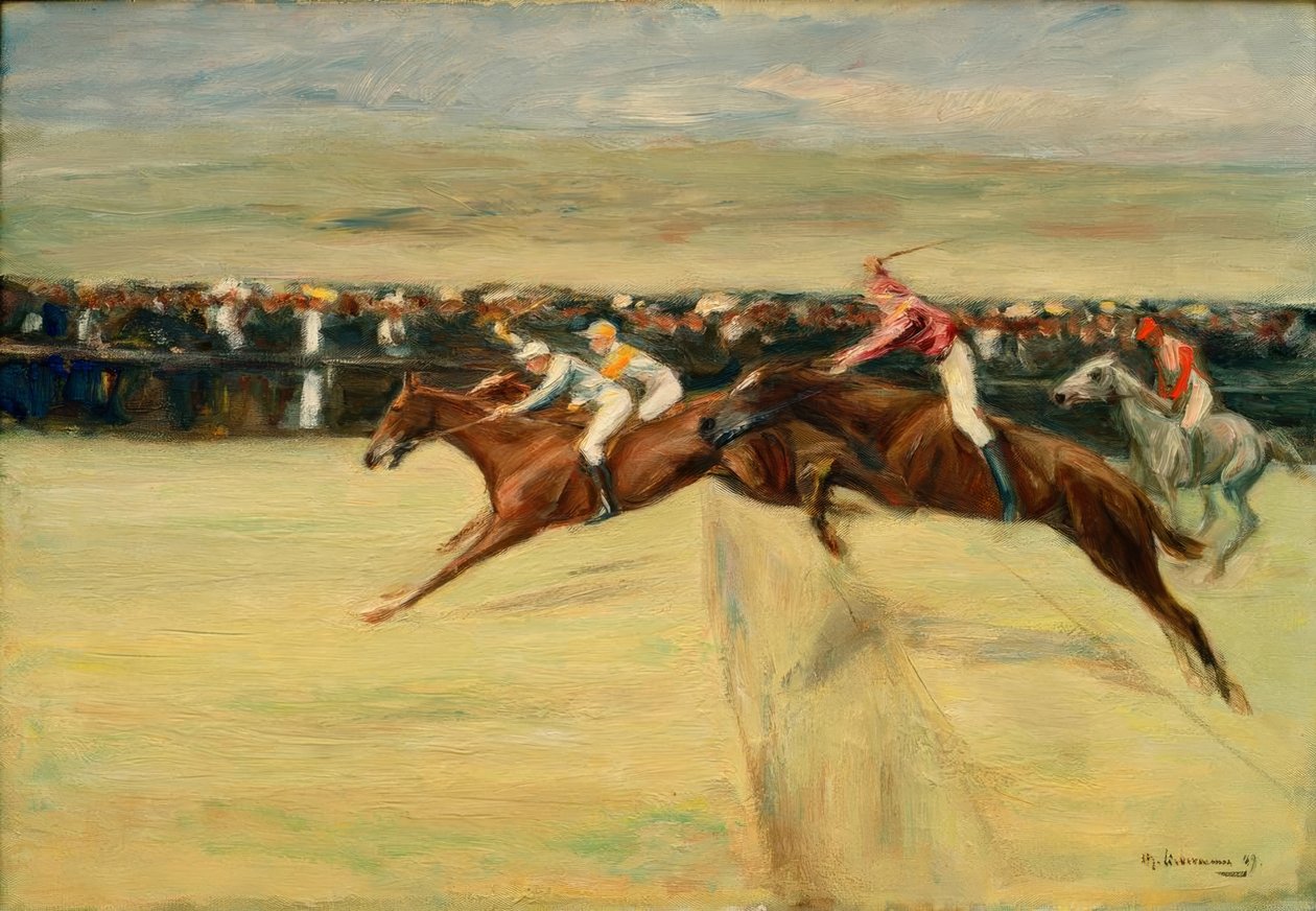 Paardenrennen in de Cascinen door Max Liebermann