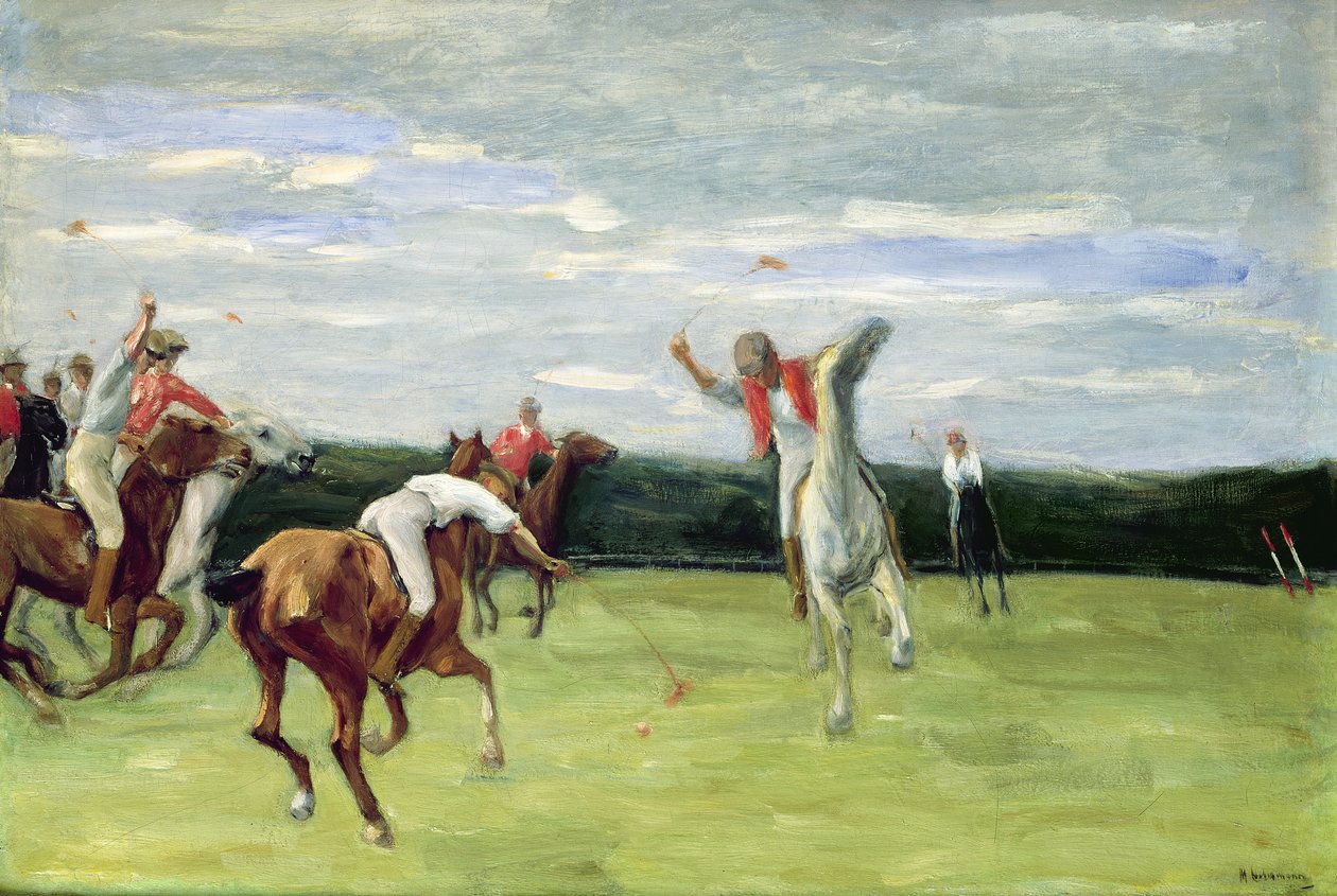 Polo speler in Jenischpark, Hamburg, 1903 door Max Liebermann