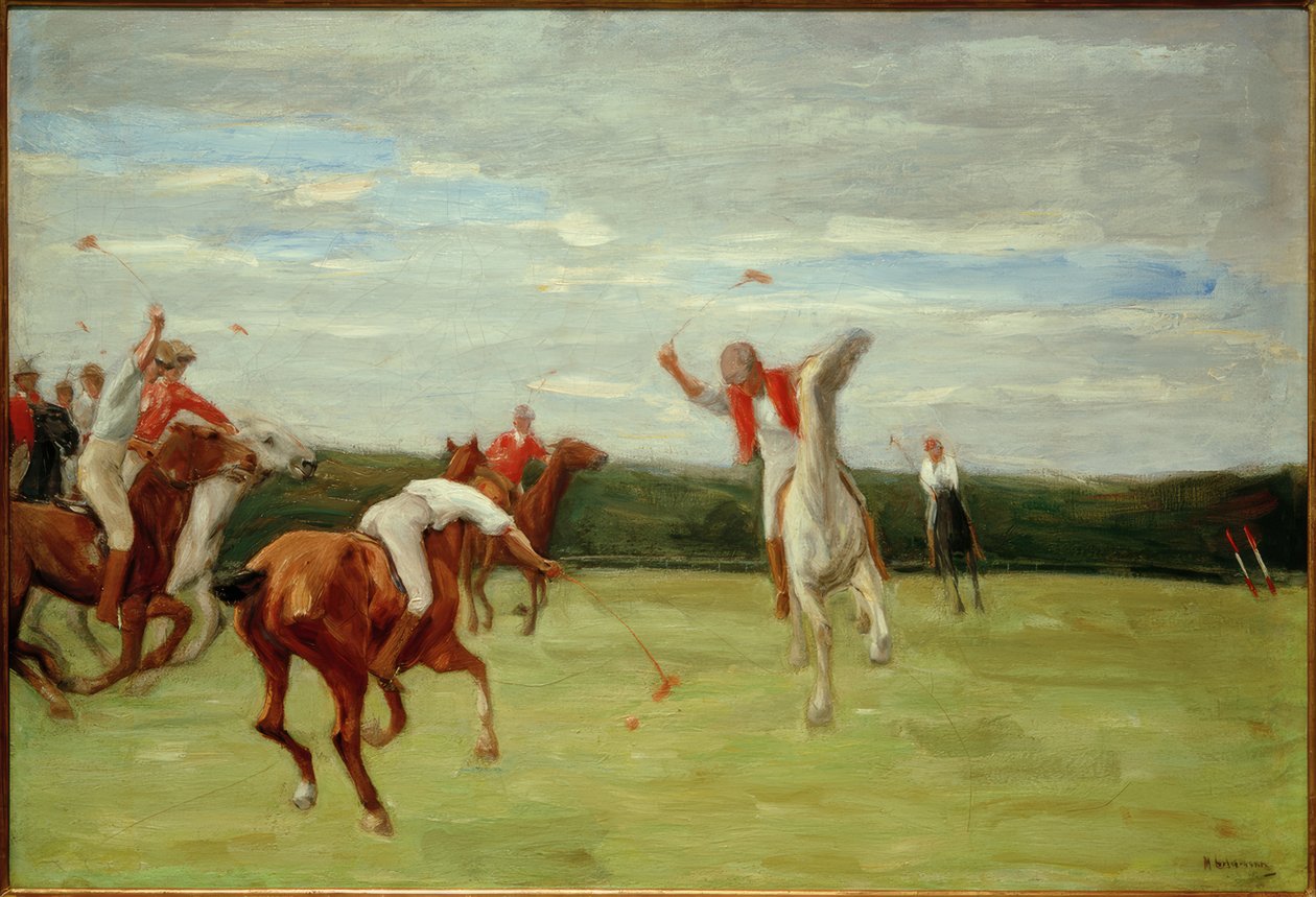 Polospelers in Jenischs Park door Max Liebermann