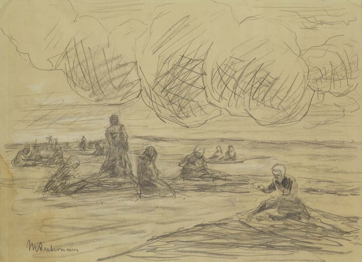 Repareren van de Netten, 1894 door Max Liebermann