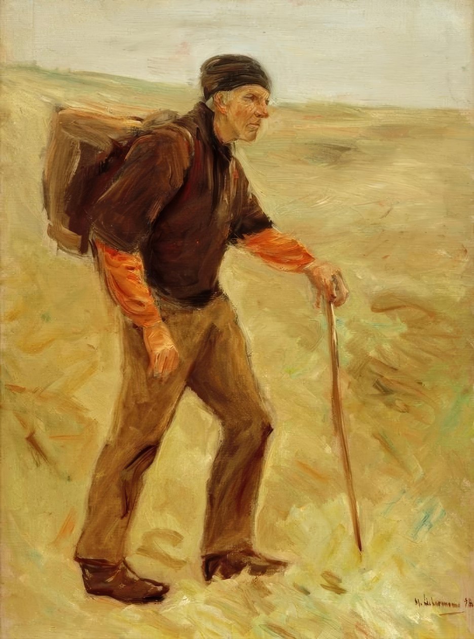 Boer lopend (studie, volledige figuur) door Max Liebermann
