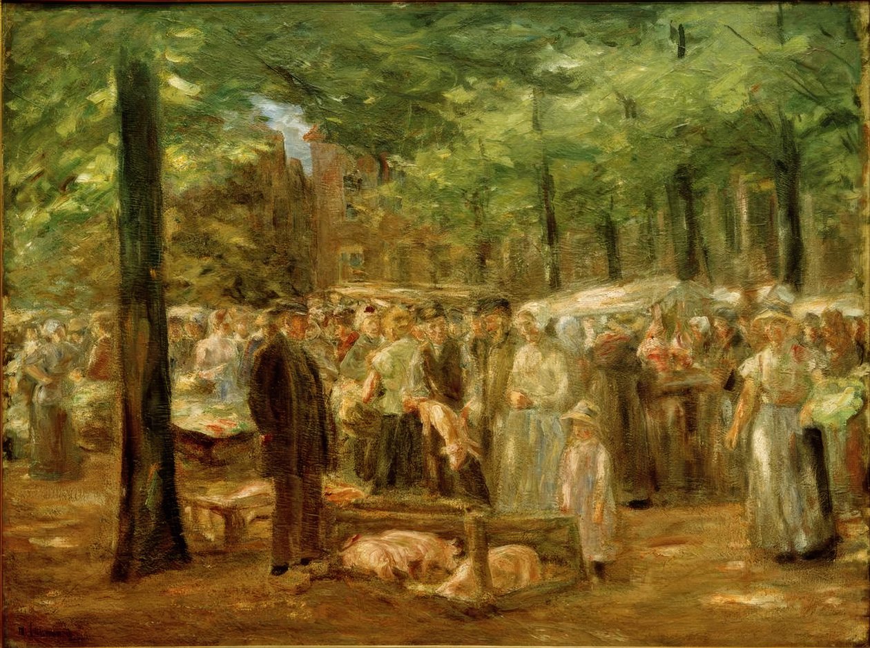 Varkensmarkt in Haarlem door Max Liebermann