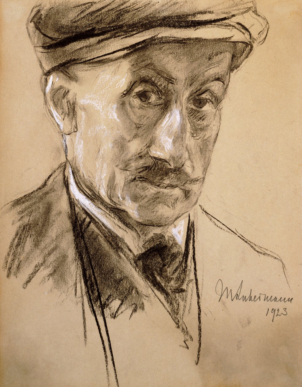 Zelfportret, 1923 door Max Liebermann