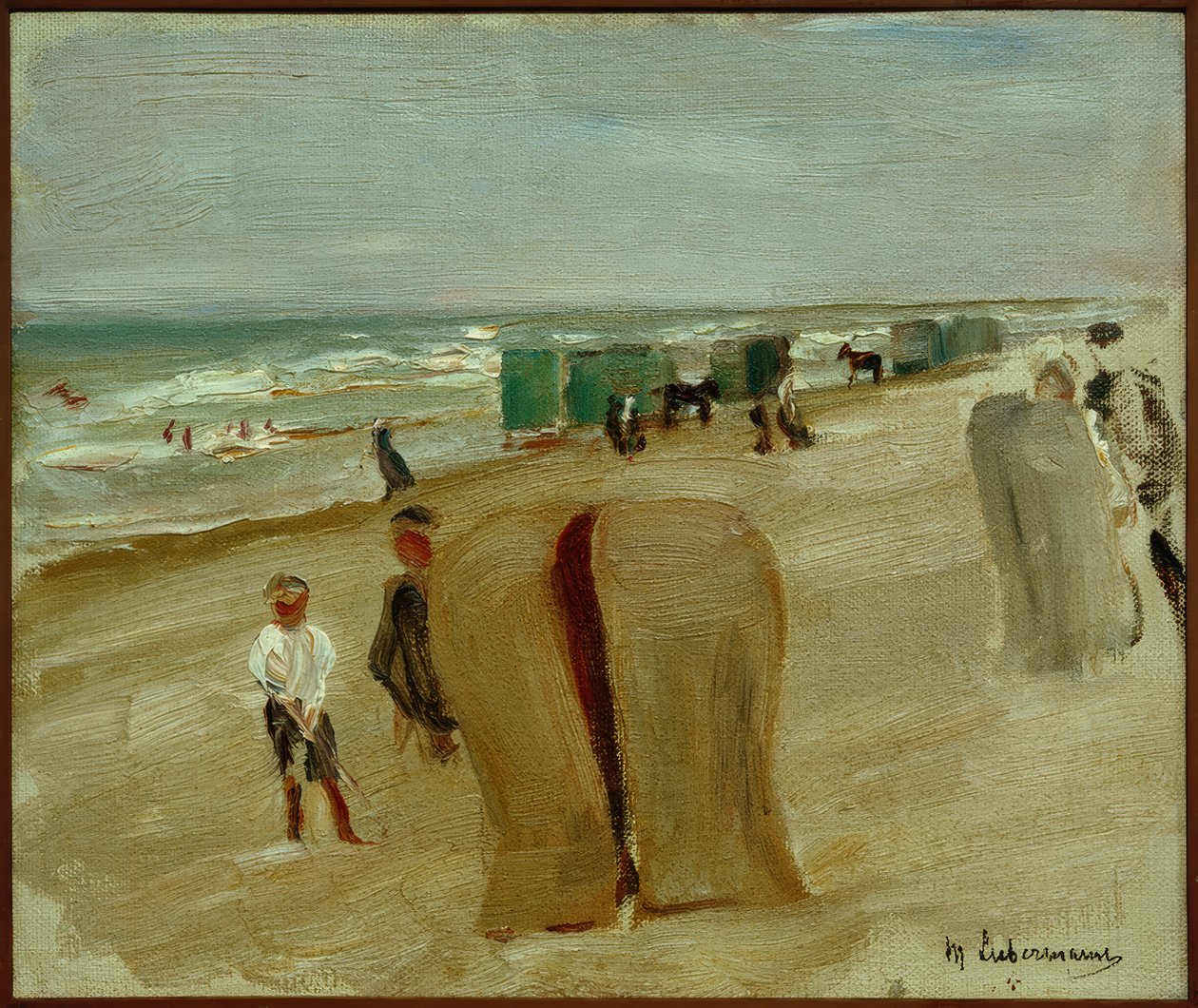 Strandscène in Noordwijk door Max Liebermann