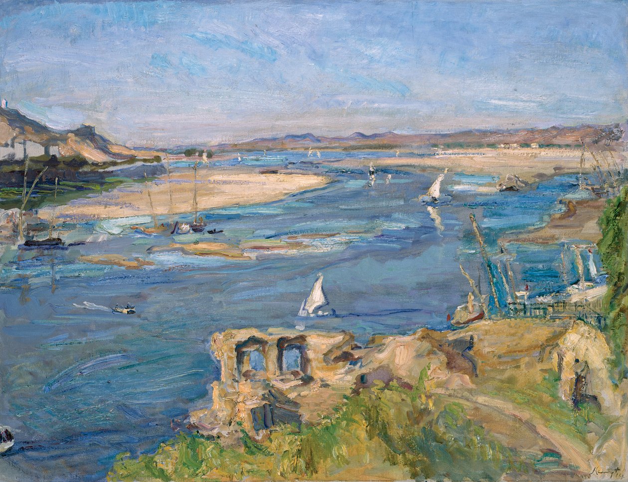 De Nijl bij Aswan, 1914 door Max Slevogt