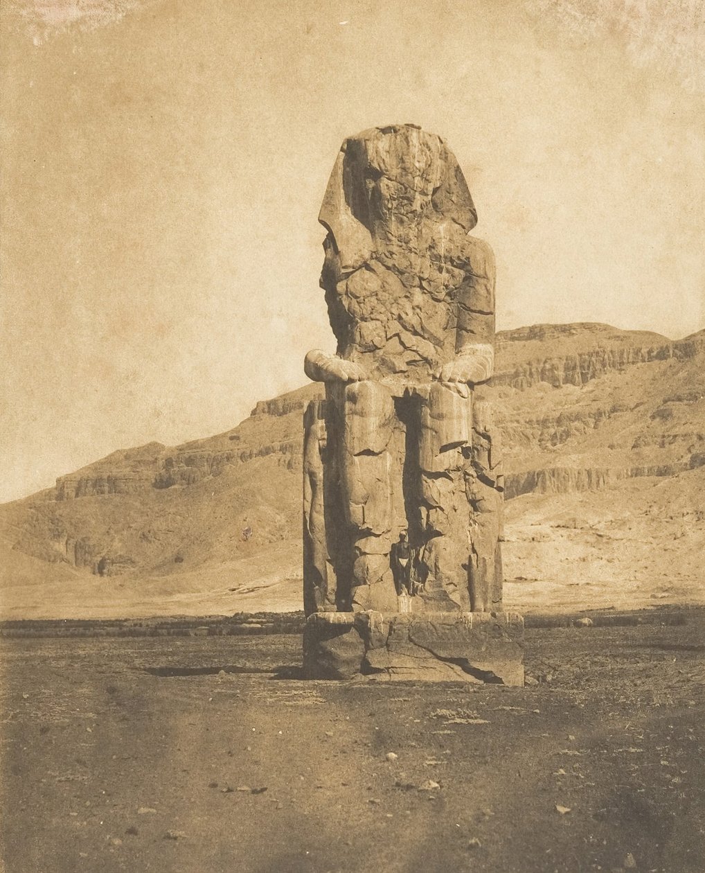 Kolossale Monoliet van Amenophis III, in Thebe door Maxime Du Camp
