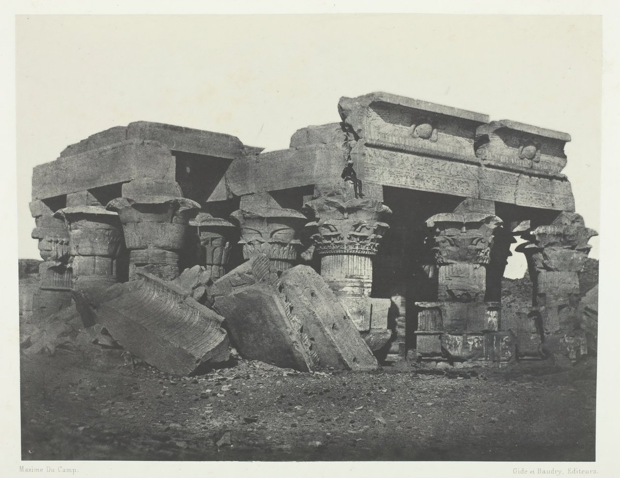 Tempel van Ombos, Opper-Egypte, 1849-51, gedrukt 1852 door Maxime Du Camp