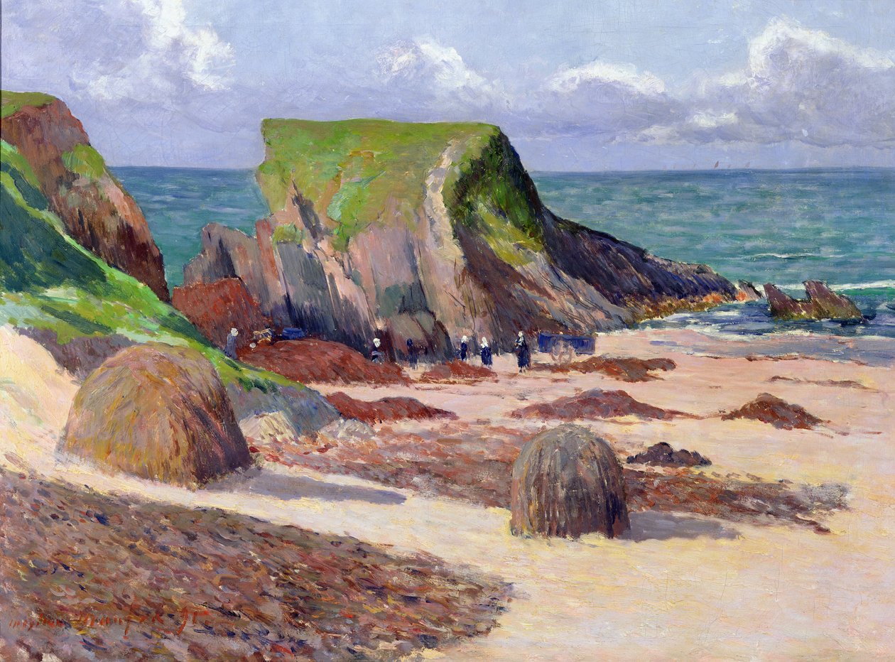 Zeewier oogsten, 1891 door Maxime Emile Louis Maufra