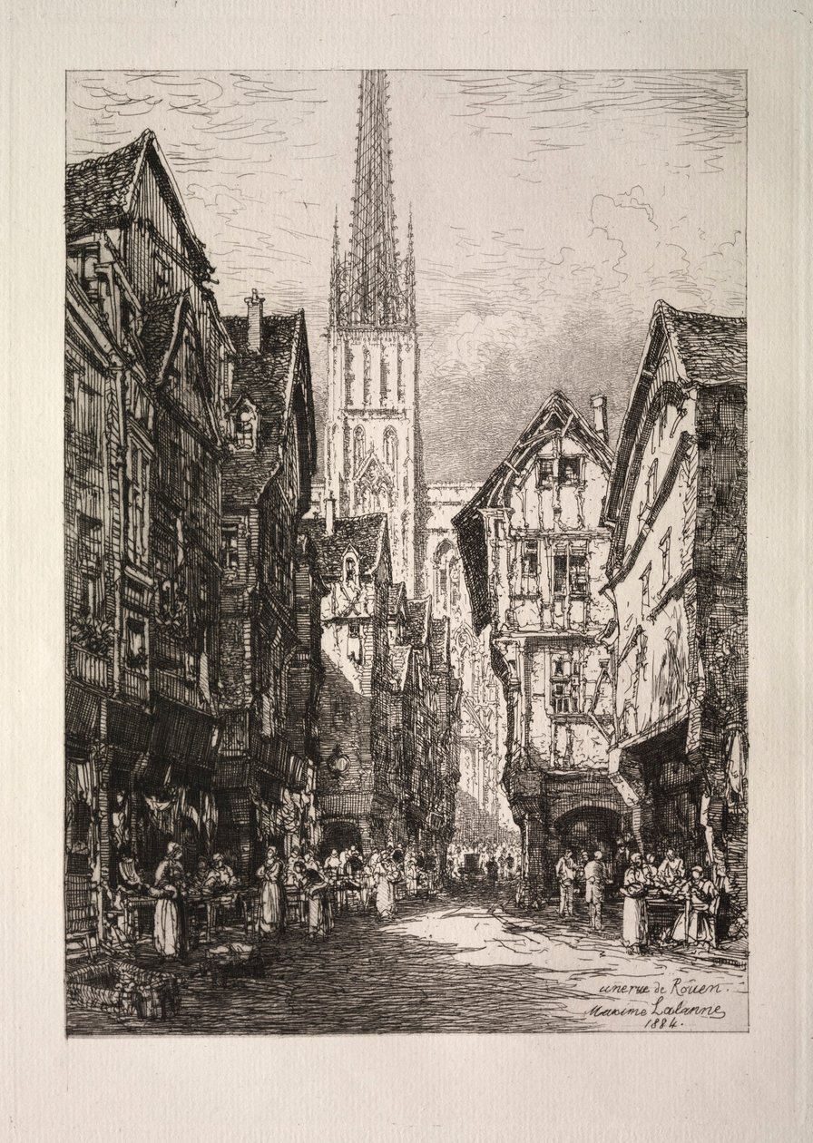 A Street in Rouen door Maxime Lalanne