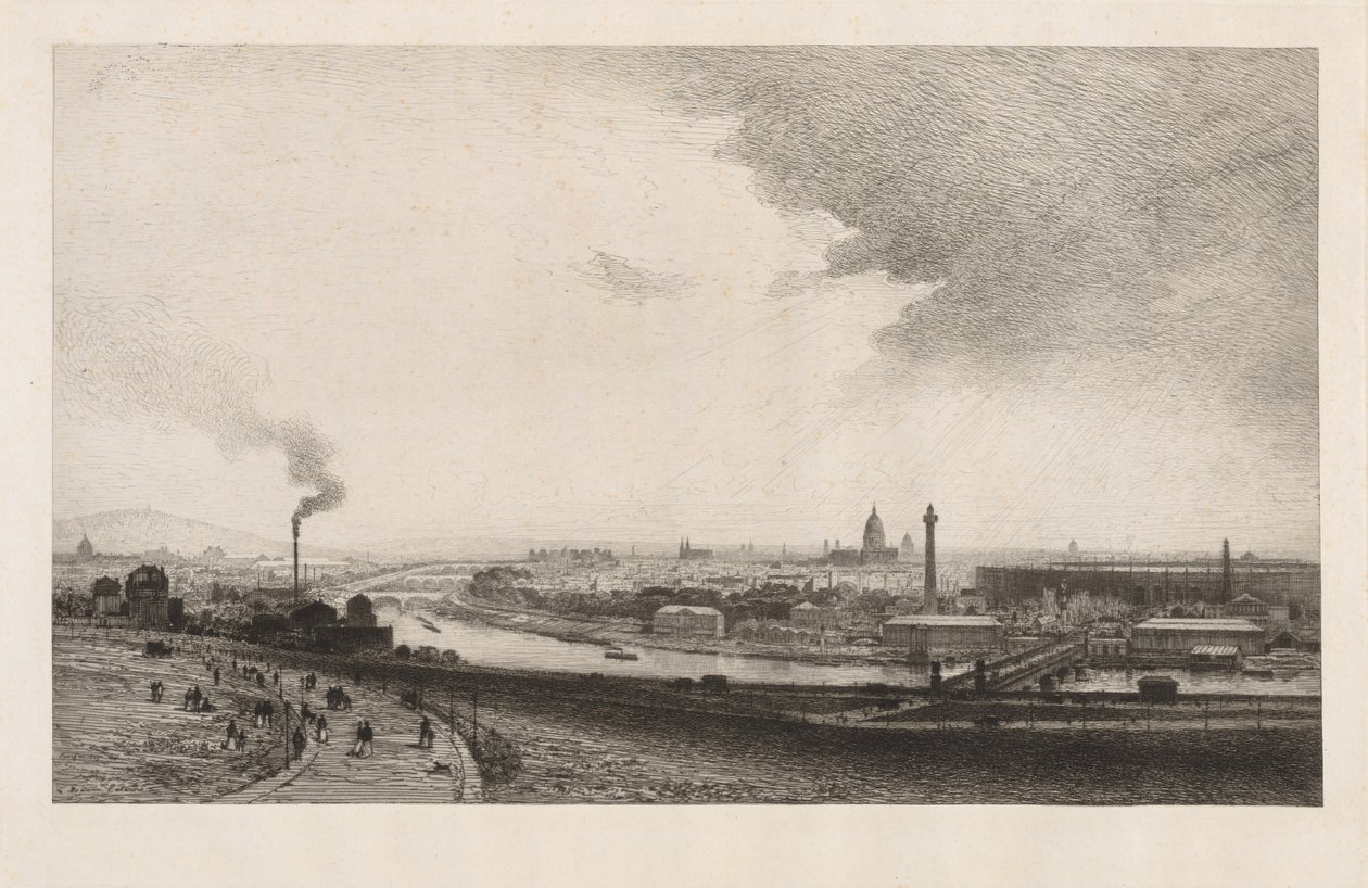 Parijs in 1867, Uitzicht vanaf de Trocadero door Maxime Lalanne