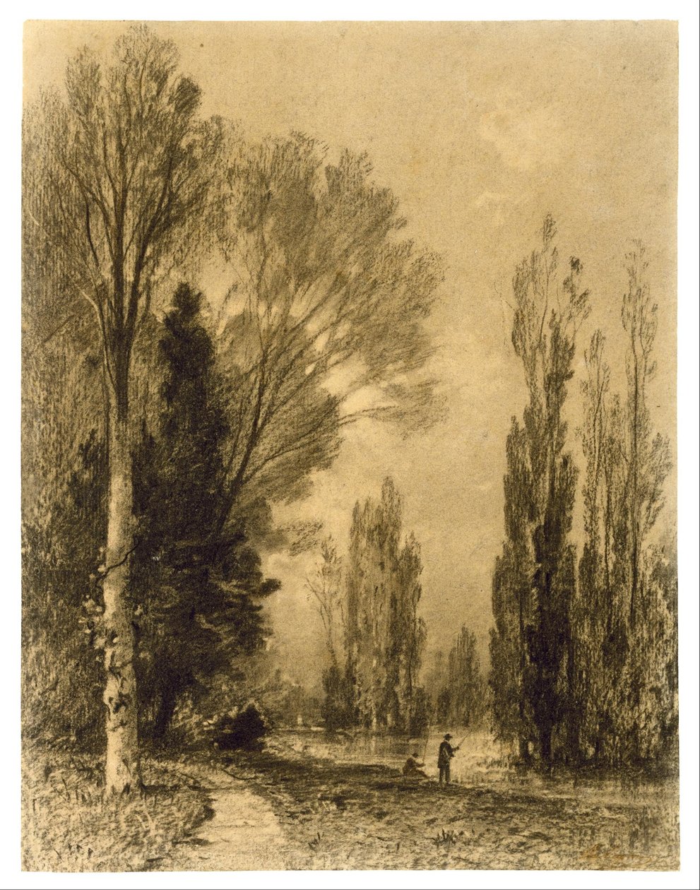 Rivierlandschap bij avond door Maxime Lalanne