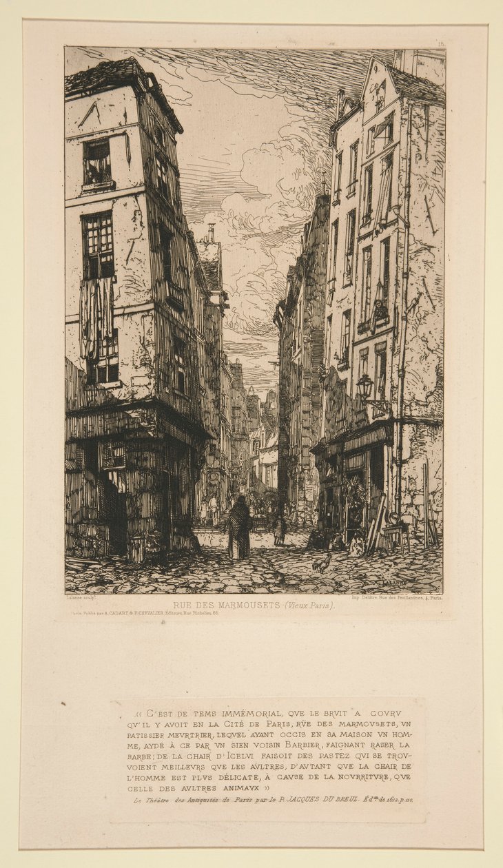 Rue des Marmousets (Oud Parijs) door Maxime Lalanne