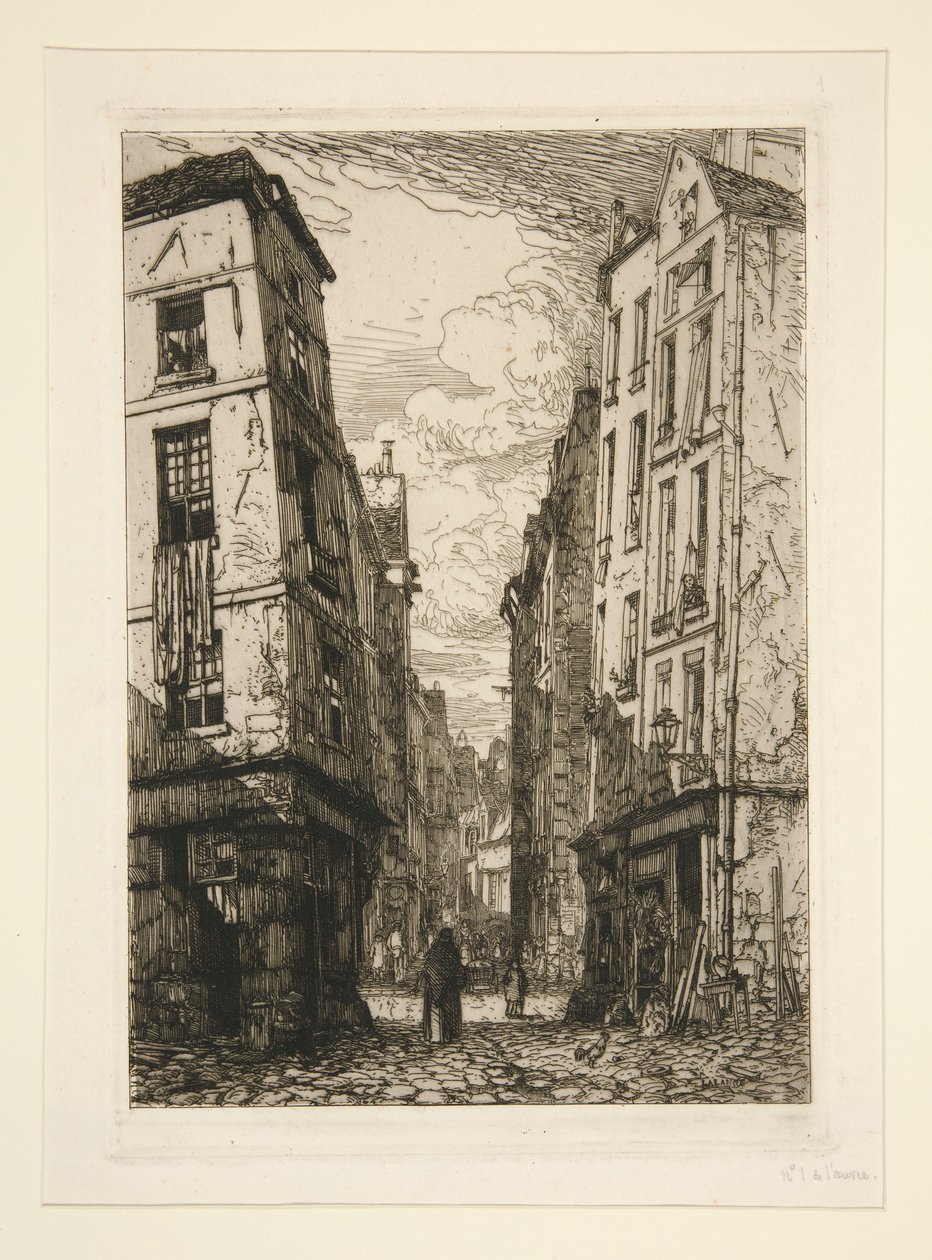 Rue des Marmousets (Oud Parijs) door Maxime Lalanne