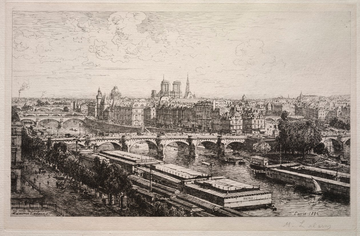 Uitzicht vanaf het Louvre, 1882 door Maxime Lalanne