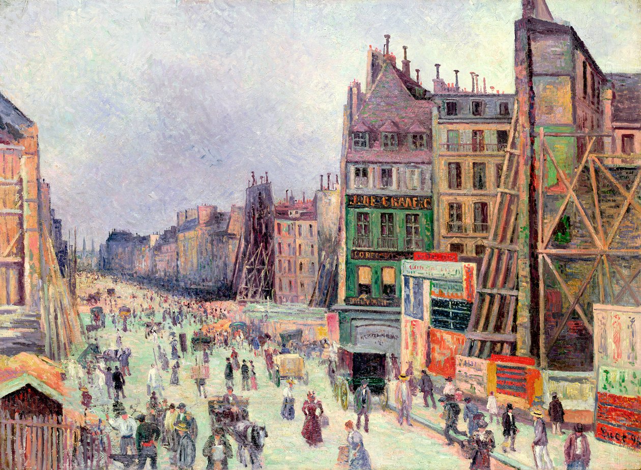 Oefening in de rue Reaumur, 1896 door Maximilien Luce