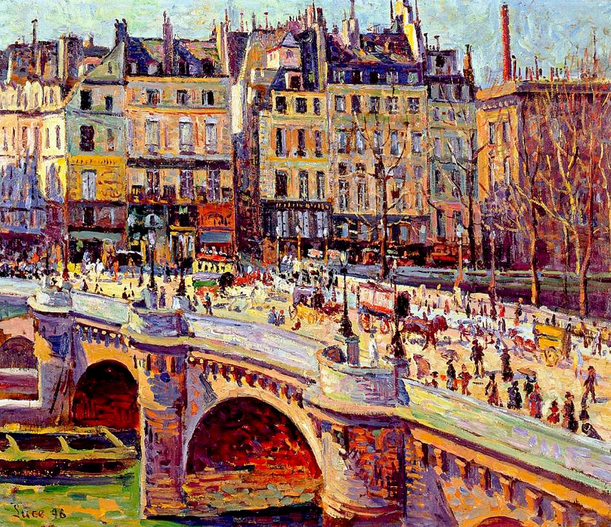 Le Quai Conti, Parijs, 1896 door Maximilien Luce