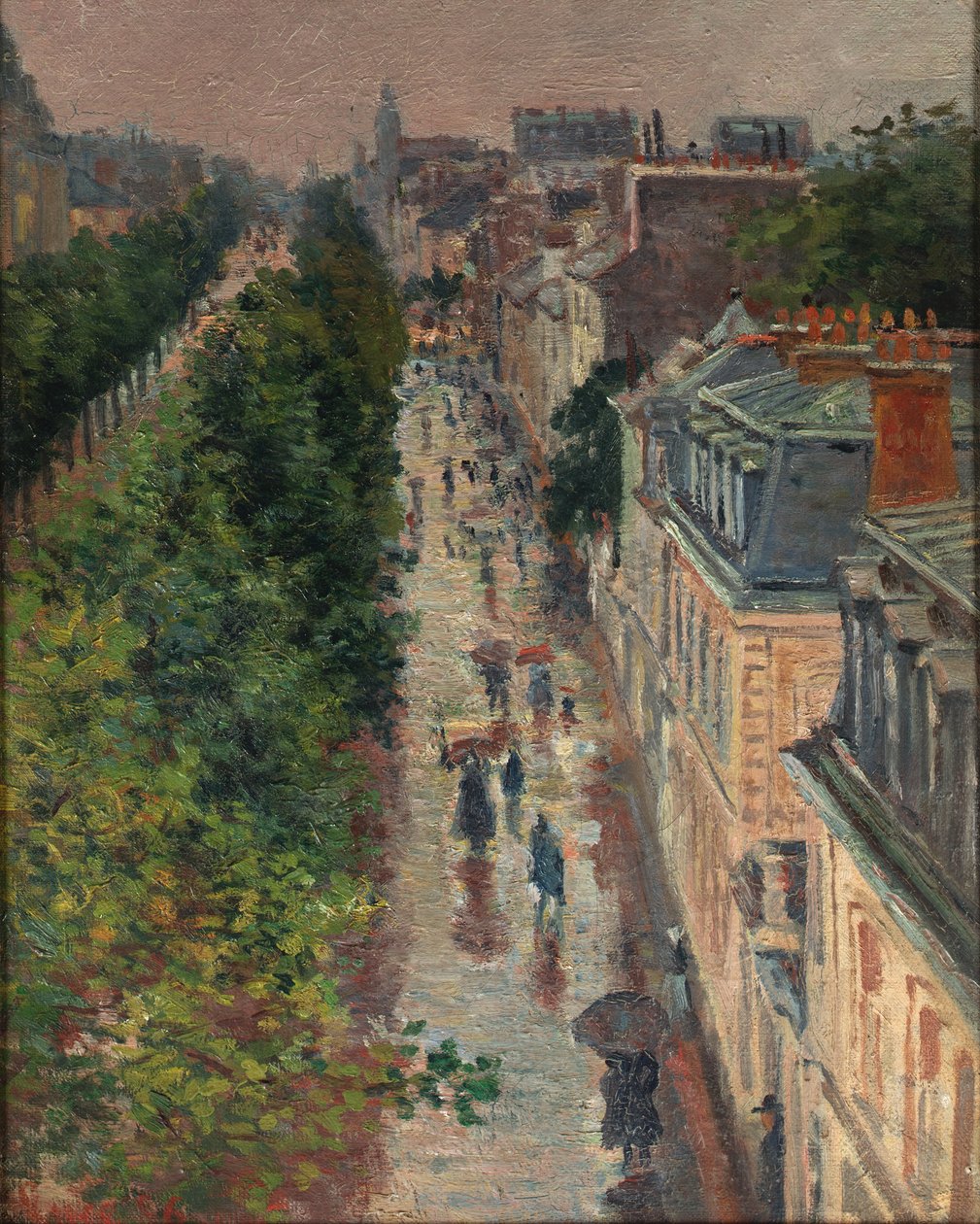 Straatscène in Parijs door Maximilien Luce
