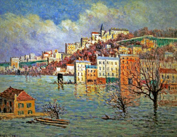 Overstroming bij Sèvres door Maximilien Luce