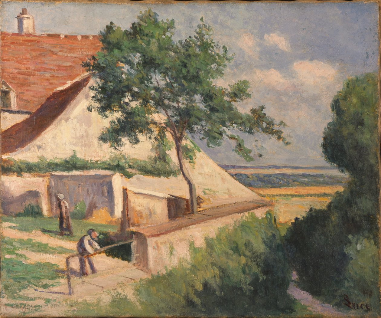 Rolleboise, achter de kerk door Maximilien Luce