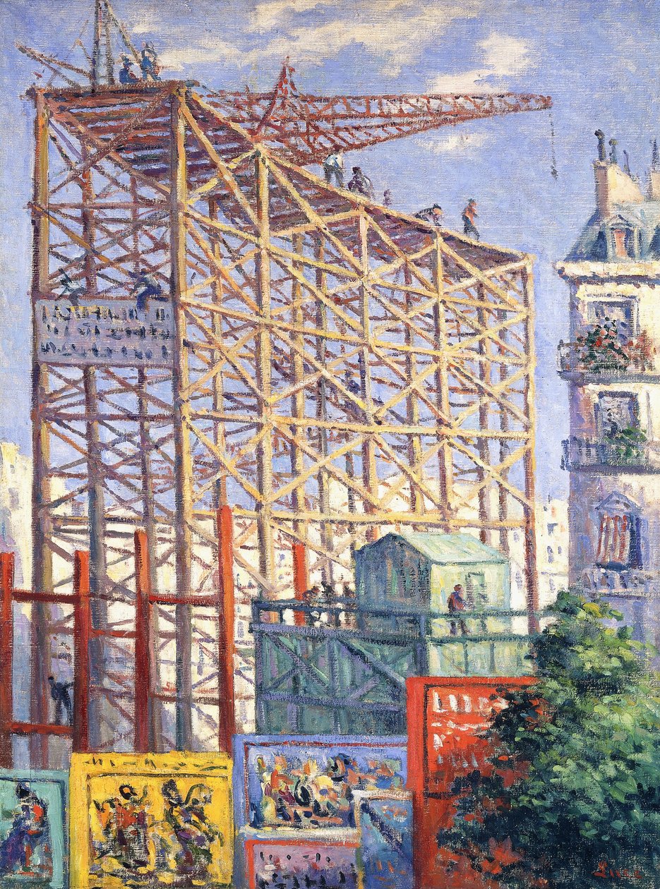 Steigers en posters, ca. 1912 door Maximilien Luce