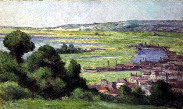 Uitzicht op Honfleur door Maximilien Luce