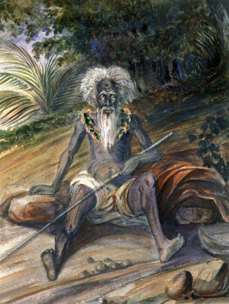 Oude man in Oceanië door Maximilien Radiguet
