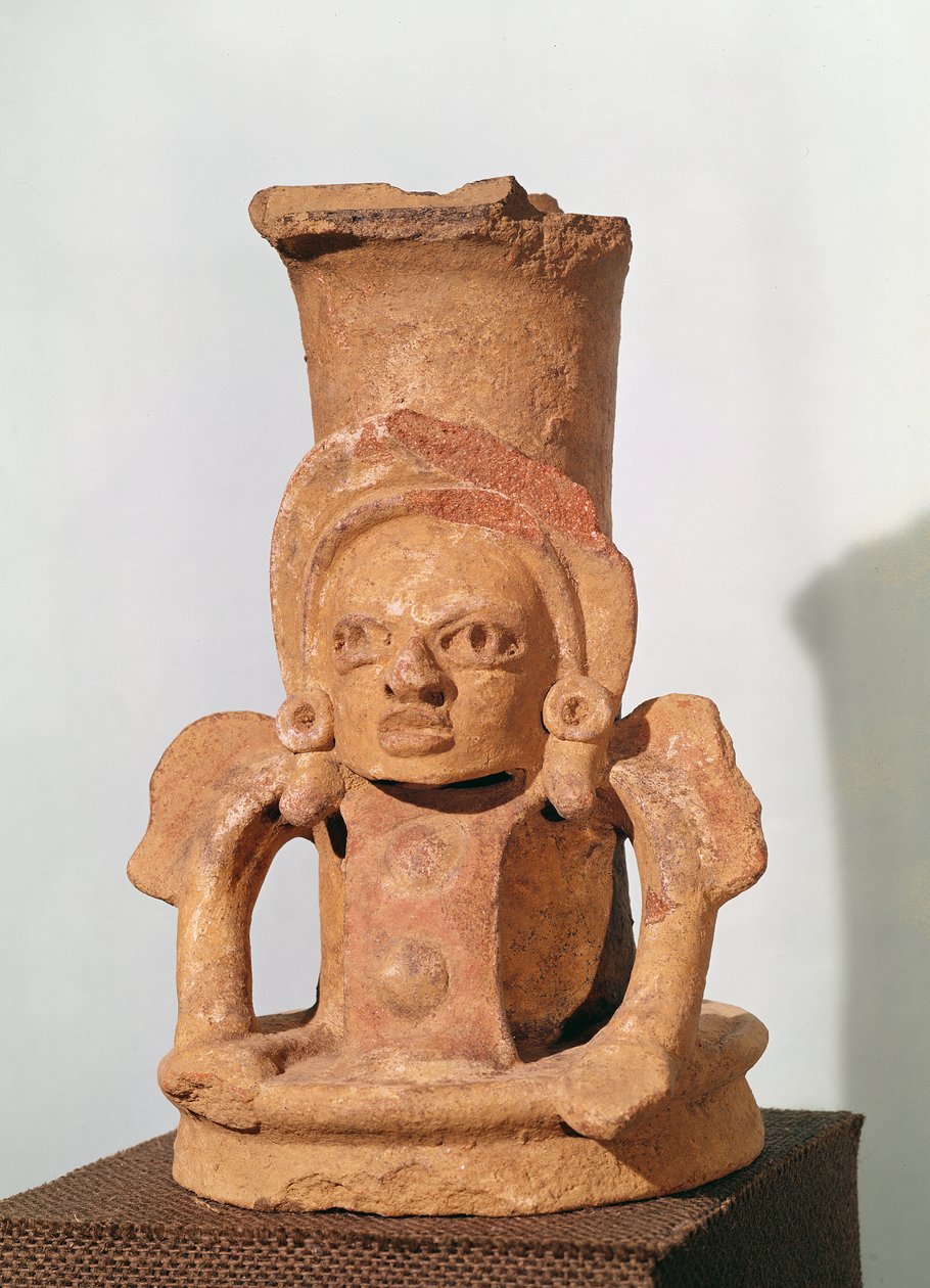 Wierookvat in de vorm van een zittend figuur, Pre-Klassieke Periode door Mayan