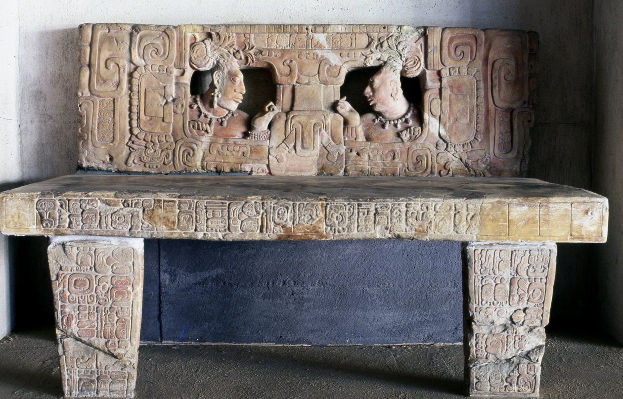 Troon 1 van Piedras Negras, Usamacinta, Guatemala, Late Klassieke Periode (600-900) door Mayan