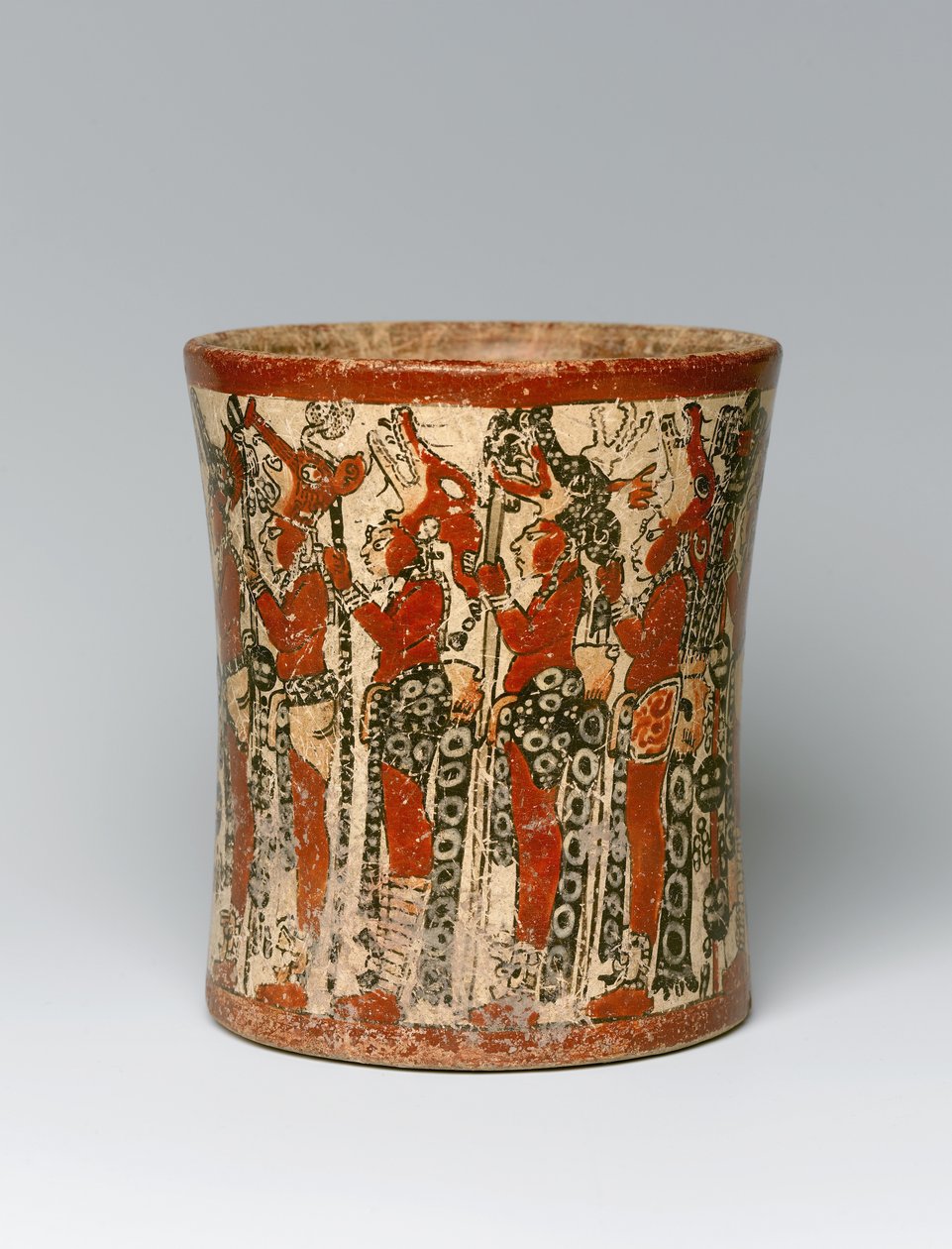Cilindrisch vat, gevonden in Yucatan, Mexico, c.550-950 door Mayan