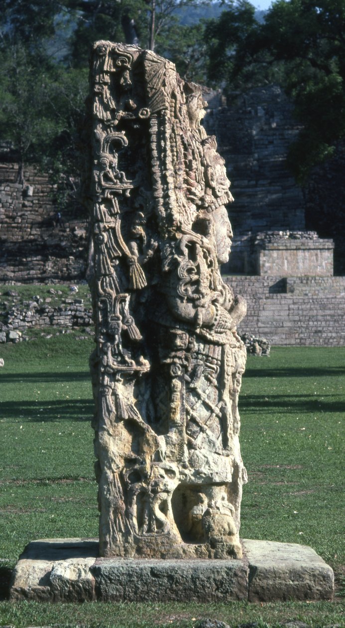 Copan Stela H, Late Klassieke Periode, ca. 730 AD door Mayan