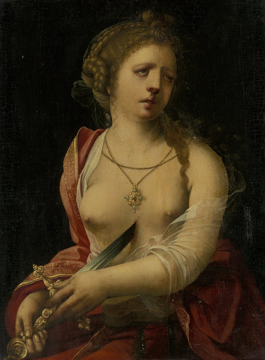 Zelfmoord van Lucretia door Meester met de Papegaai