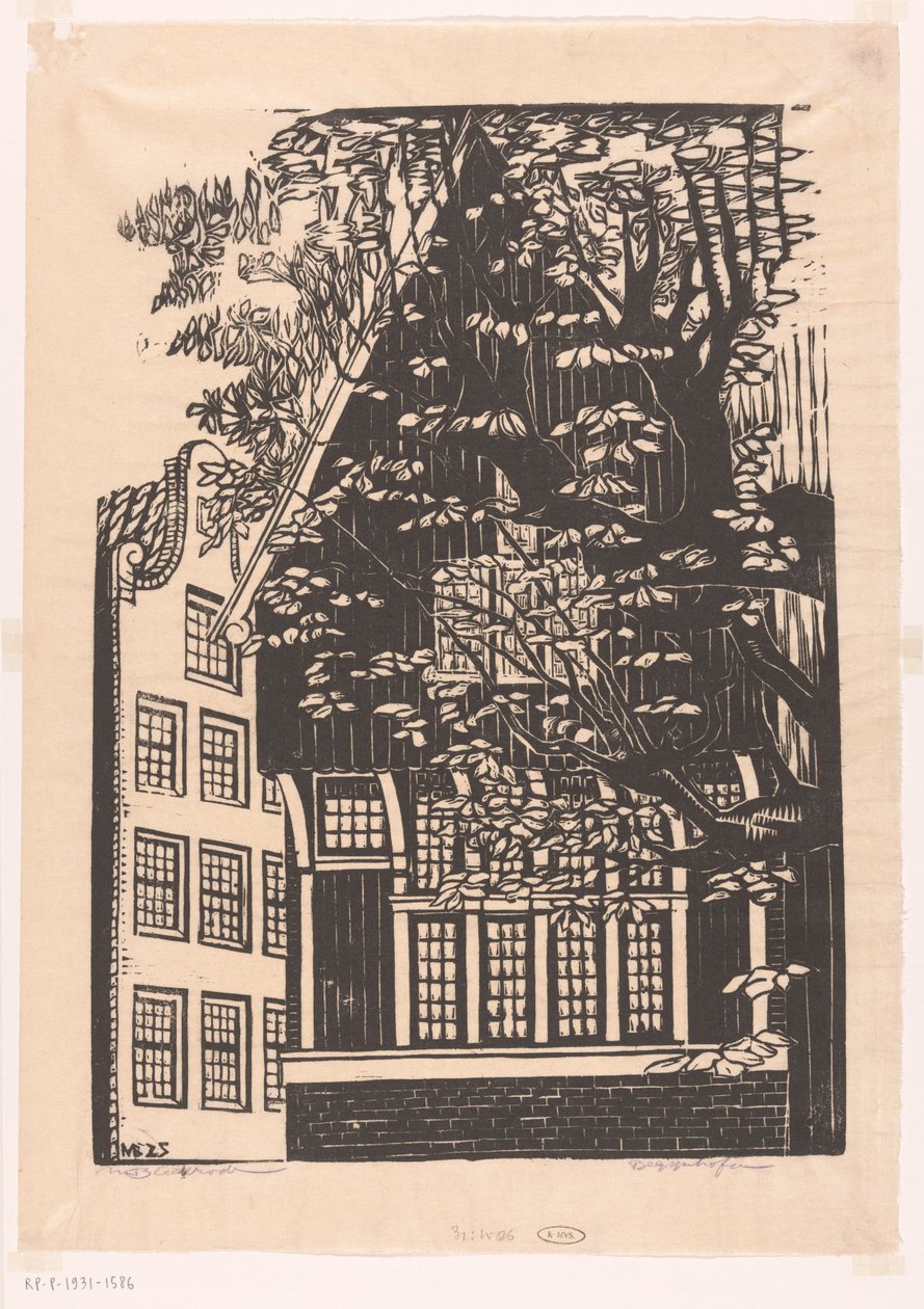 Begijnhof in Amsterdam door Meijer Bleekrode (signed by artist)
