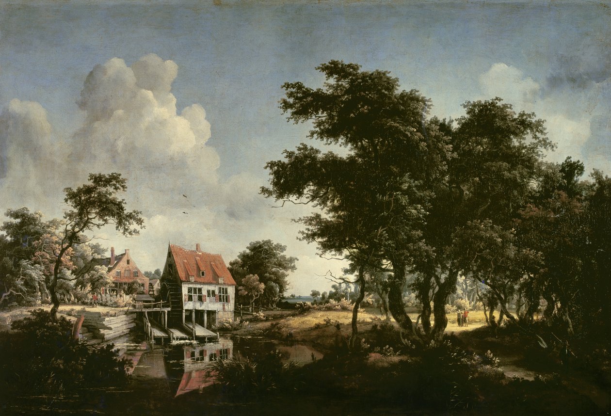 De watermolens door Meindert Hobbema