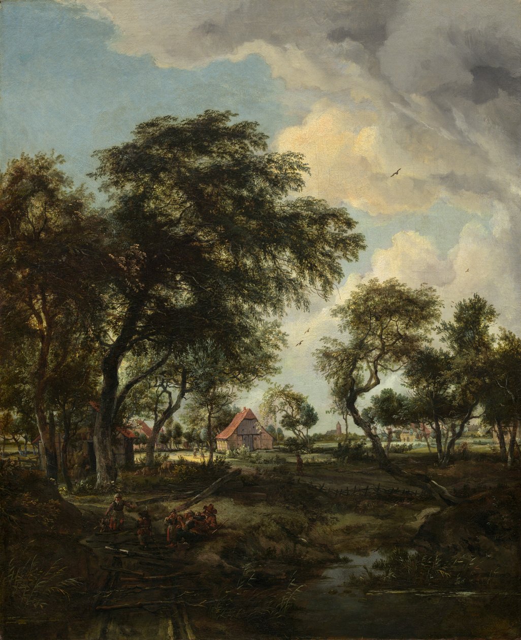 Een boerderij in het zonlicht, 1668 door Meindert Hobbema