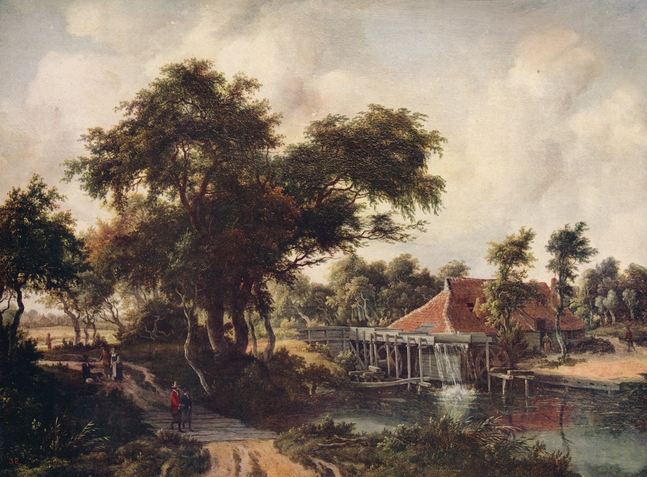 Landschap met een Watermolen, ca. 1665, ca. 1915 door Meindert Hobbema