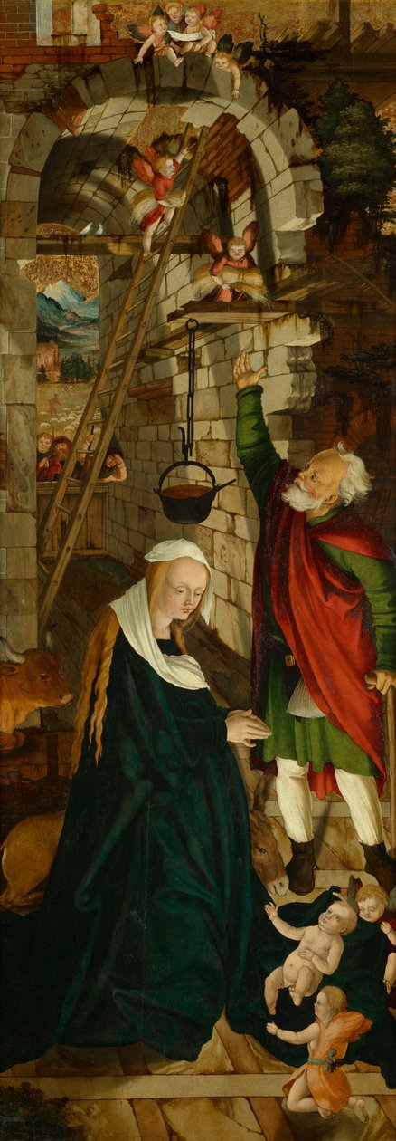 Geboorte van Christus door Meister der Oberfalkensteiner Altarflügel