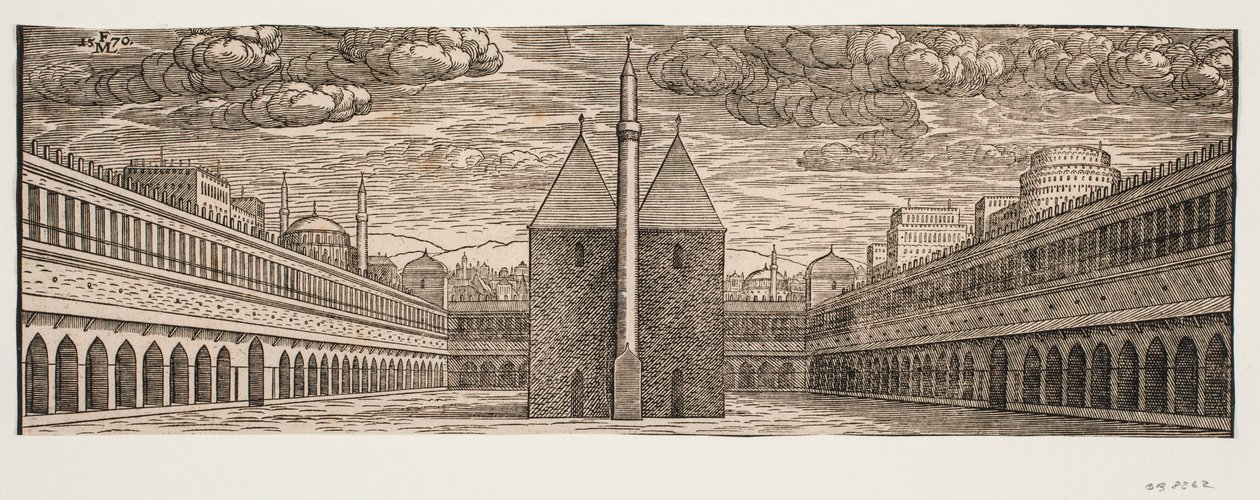 Een karavaanherberg (Han) door Melchior Lorck